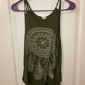 Small Four Girlz Green Dreamcatcher Tank Top